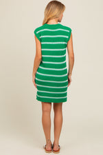 Green Striped Sweater Knit Sleeveless Dress by PinkBlush at Everetts Place
