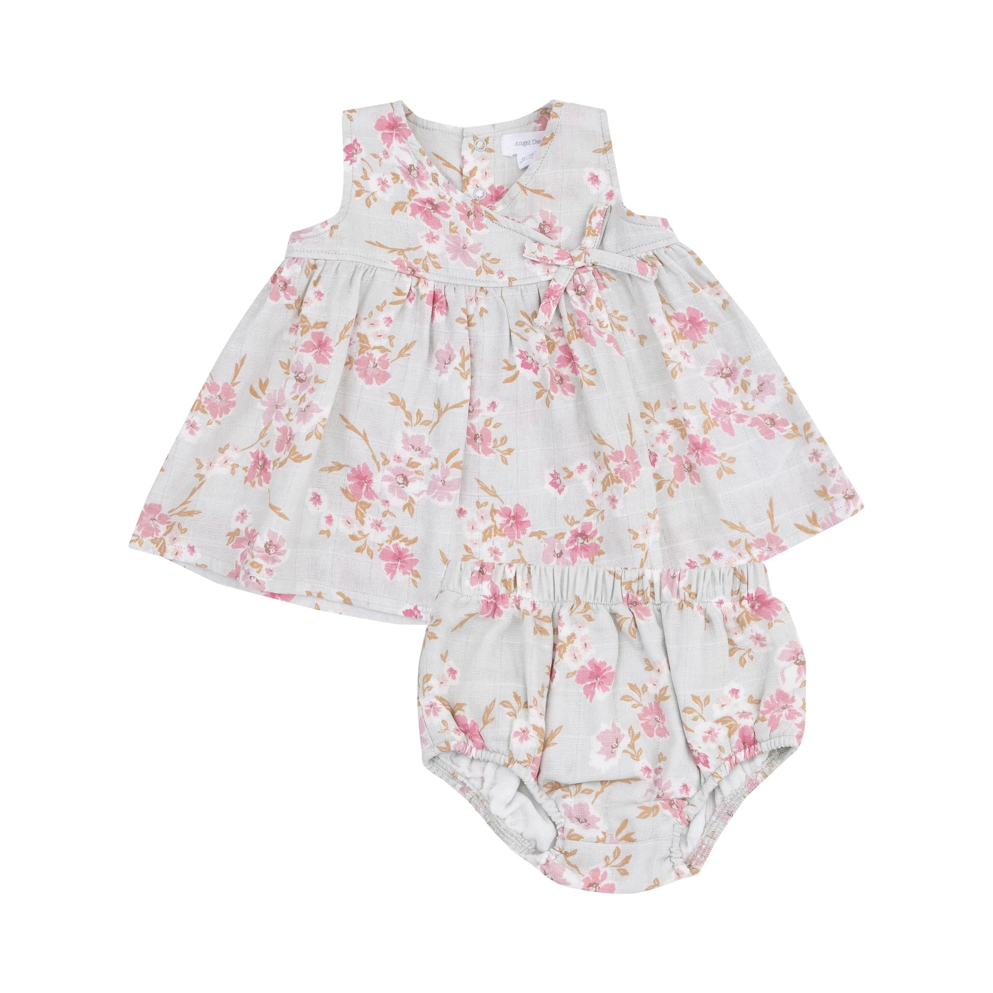 Kimono Dress And Bloomer Set Pink Phlox Floral.