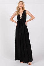 PinkBlush Chic Maternity Maxi Dress with Front Tie Cutout for Expecting Mothers - Apparel & Accessories > Clothing > Maternity Clothing > Maternity Dresses Apparel & Accessories > Clothing > Dresses