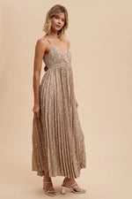 PinkBlush Mocha Floral Maxi Dress with Pleated Back Cutout for Stylish Women - Apparel & Accessories > Clothing > Dresses