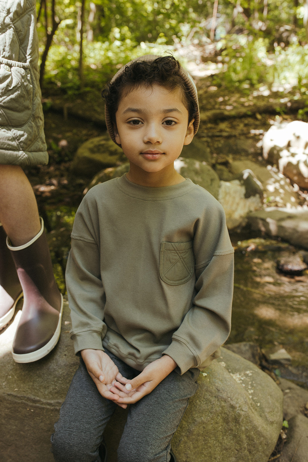Teddi Ribbed Sweatshirt - Green by Crew Kids NY (view 5 of 6)