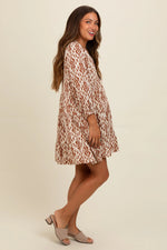 Cream Printed Maternity Mini Dress PinkBlush 