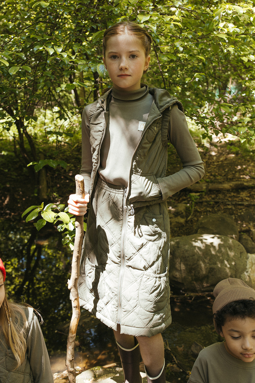 Lyla Quilted Skirt - Green by Crew Kids NY (view 5 of 7)