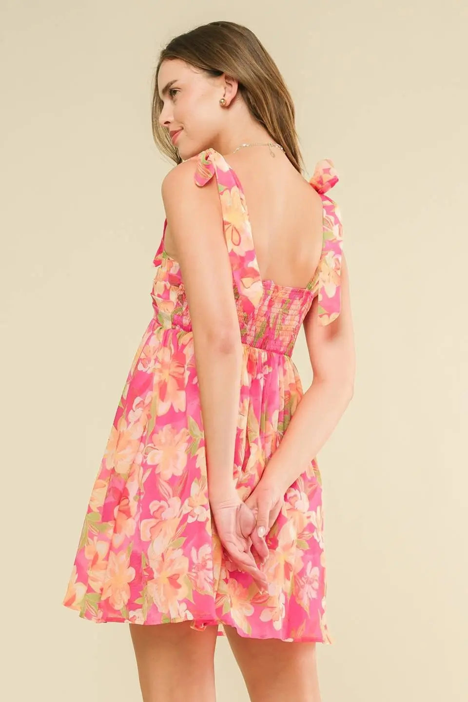 PinkBlush Vibrant Floral Dress with Chic Design for Stylish Women - Apparel & Accessories > Clothing > Dresses