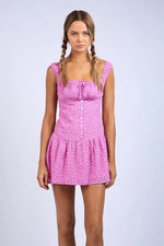 PinkBlush Elegant Pink Floral Mini Dress with Ruched Bust for Fashion-Forward Women - Apparel & Accessories > Clothing > Dresses