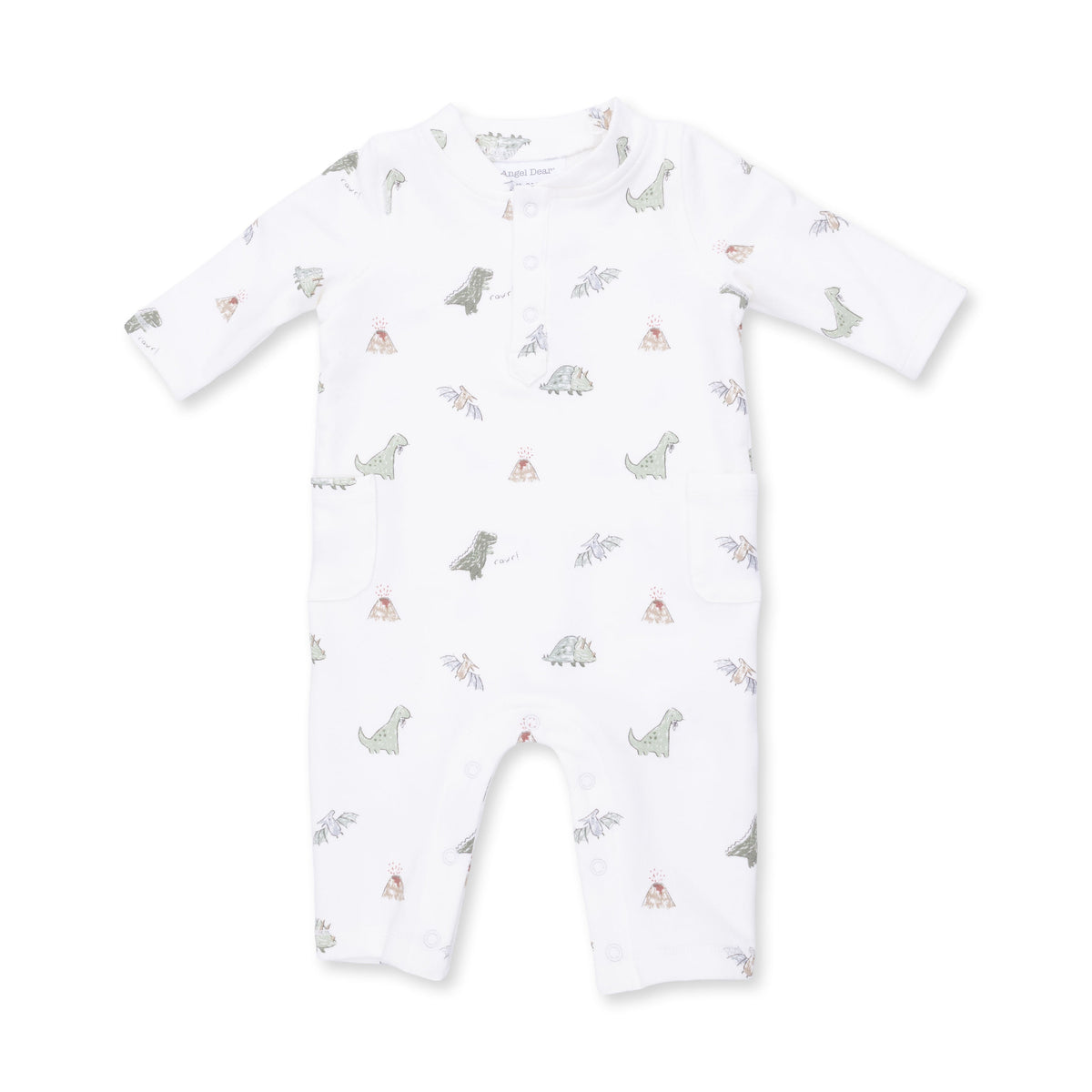 Dinosaur Uni Romper with Henley Neckline by Angel Dear