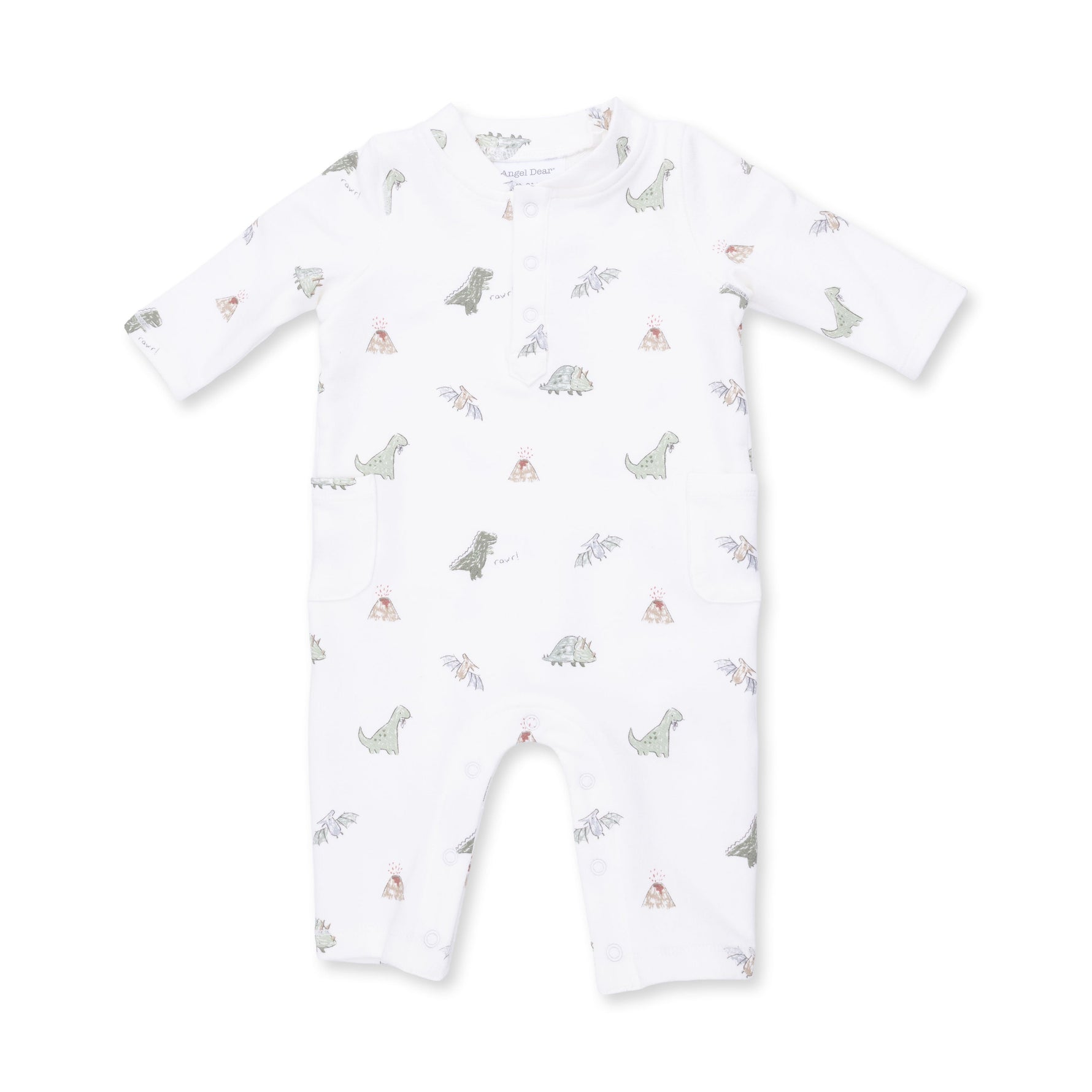 Dinosaur Uni Romper with Henley Neckline by Angel Dear