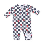 Heart Tattoo Check Black - Uni Romper by Angel Dear