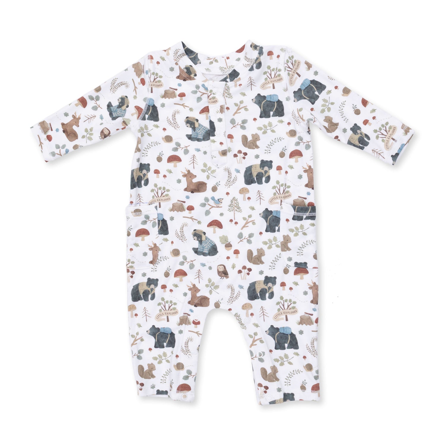 Southern Woodland Animals Green - Uni Romper by Angel Dear (view 2 of 5)