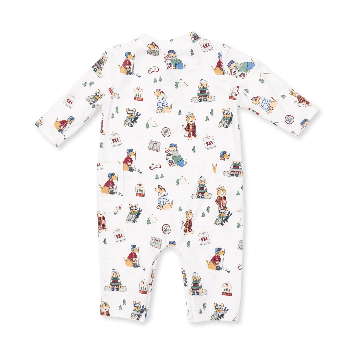 Winter Sports Dogs Green - Uni Romper