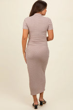 PinkBlush PinkBlush Fitted Maternity Midi Dress with Mock Neck for Expecting Mothers - Apparel & Accessories > Clothing > Maternity Clothing > Maternity Dresses Apparel & Accessories > Clothing > Dresses