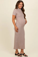 PinkBlush PinkBlush Fitted Maternity Midi Dress with Mock Neck for Expecting Mothers - Apparel & Accessories > Clothing > Maternity Clothing > Maternity Dresses Apparel & Accessories > Clothing > Dresses