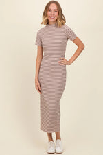 PinkBlush PinkBlush Fitted Maternity Midi Dress with Mock Neck for Expecting Mothers - Apparel & Accessories > Clothing > Maternity Clothing > Maternity Dresses Apparel & Accessories > Clothing > Dresses