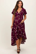 PinkBlush Elegant Maternity Maxi Dress with Floral Design for Expecting Mothers - Apparel & Accessories > Clothing > Dresses