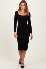 PinkBlush Elegant Knit Midi Dress with Side Slit for Stylish Women - Apparel & Accessories > Clothing > Dresses