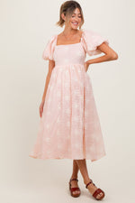Pink Textured Maternity Midi Dress by PinkBlush at Everetts Place