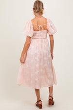 Pink Textured Maternity Midi Dress by PinkBlush at Everetts Place