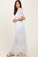 White Smocked Top Lace Maxi Dress by PinkBlush at Everetts Place