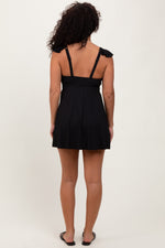 Ribbed Ruffle Twist Front Maternity Swim Dress by PinkBlush