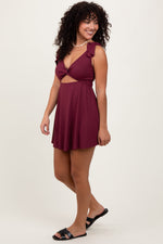 Ribbed Ruffle Twist Front Maternity Swim Dress by PinkBlush (view 3 of 4)