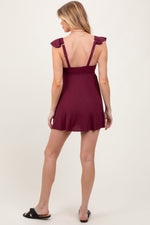 Ribbed Maternity Swim Dress - Ruffle Twist Front by PinkBlush (view 4 of 5)