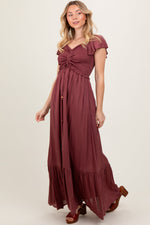 Flowy Smocked Woven Maternity Maxi Dress by PinkBlush (view 6 of 6)