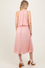 Pink Pleated Woven Midi Dress by PinkBlush at Everetts Place