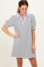 PinkBlush Elegant Maternity Dress with Striped Design for Stylish Expecting Mothers - Apparel & Accessories > Clothing > Dresses