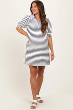 PinkBlush Elegant Maternity Dress with Striped Design for Stylish Expecting Mothers - Apparel & Accessories > Clothing > Dresses
