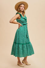 Green Ruffled Floral Cotton Maxi Dress by PinkBlush at Everetts Place