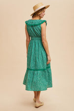 Green Ruffled Floral Cotton Maxi Dress by PinkBlush at Everetts Place