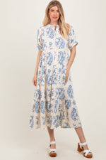 Flowy Paisley Button Up Tiered Maxi Dress by PinkBlush