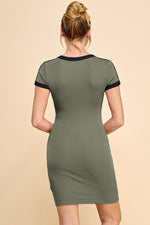 Olive/Black Color Blocked Mini Dress by PinkBlush at Everetts Place