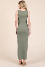 Light Olive Ribbed Basic Maxi Dress by PinkBlush at Everetts Place