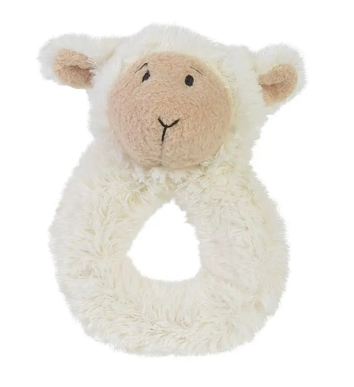 Lammy Plush Rattle by Happy Horse, soft sheep-shaped baby toy.