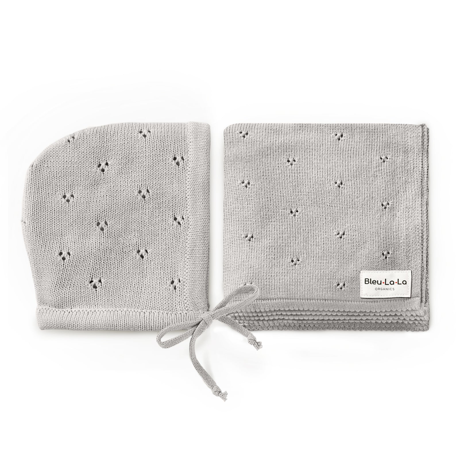 Bleu La La Organic Pointelle Swaddle Blanket and Hat Gift Set - Baby & Toddler > Swaddling & Receiving Blankets > Swaddling Blankets