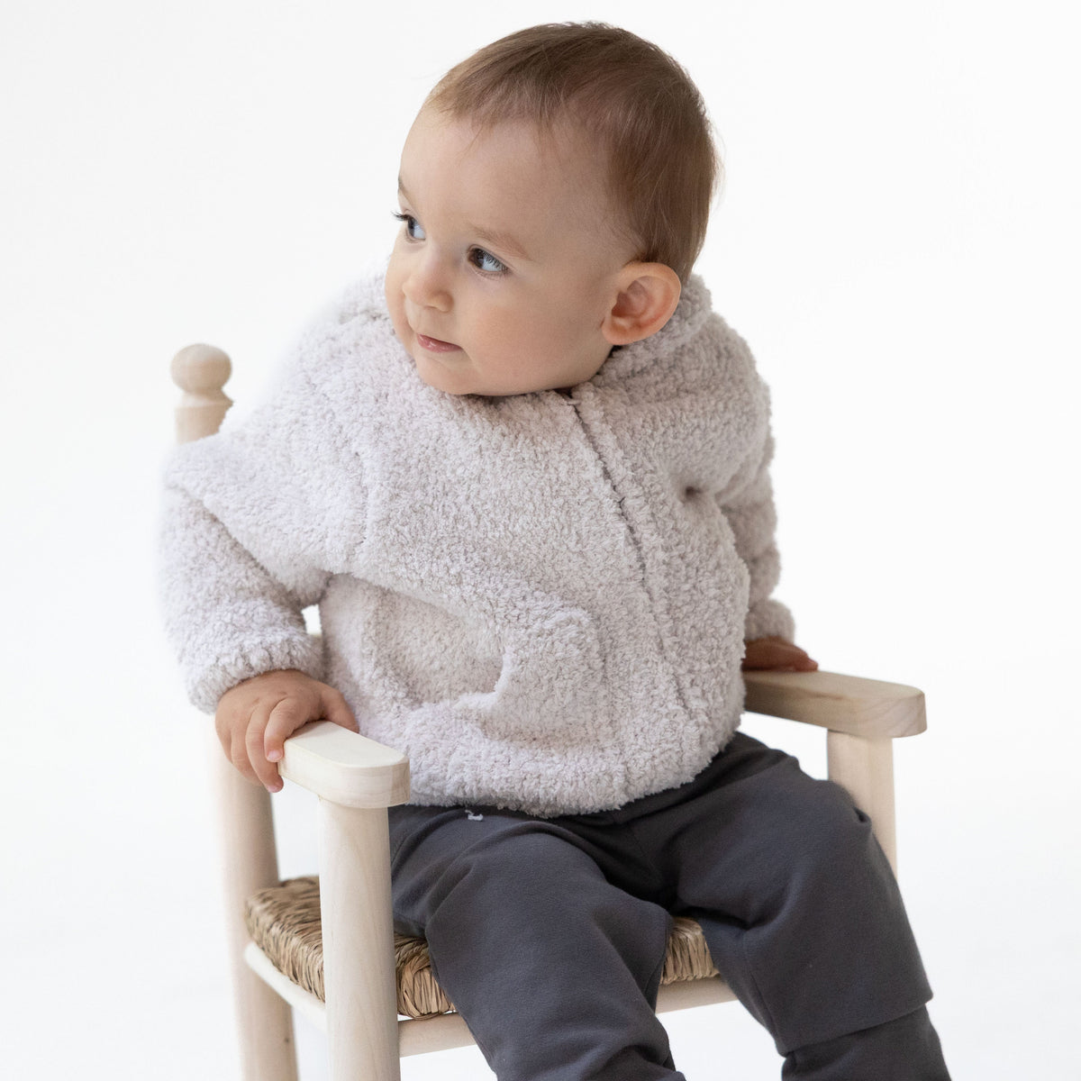 Super Soft Chenille Hooded Jacket - Natural by Angel Dear