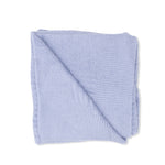 Dusty blue plush chenille stroller blanket for a baby