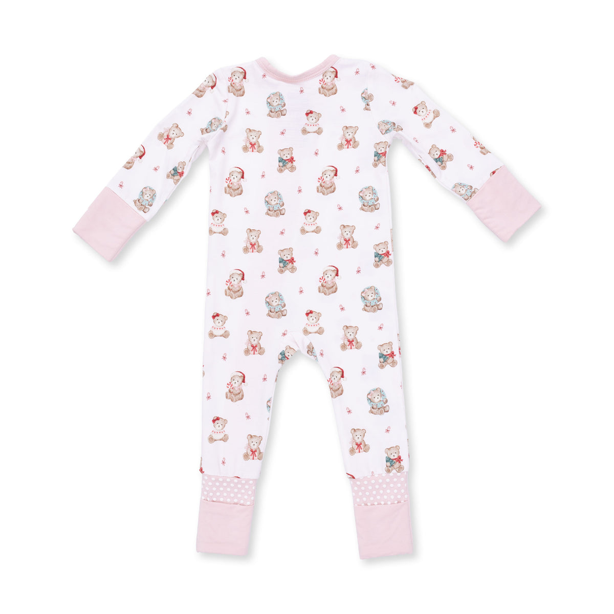 Christmas Teddy Bears Pink - Convertible Romper by Angel Dear