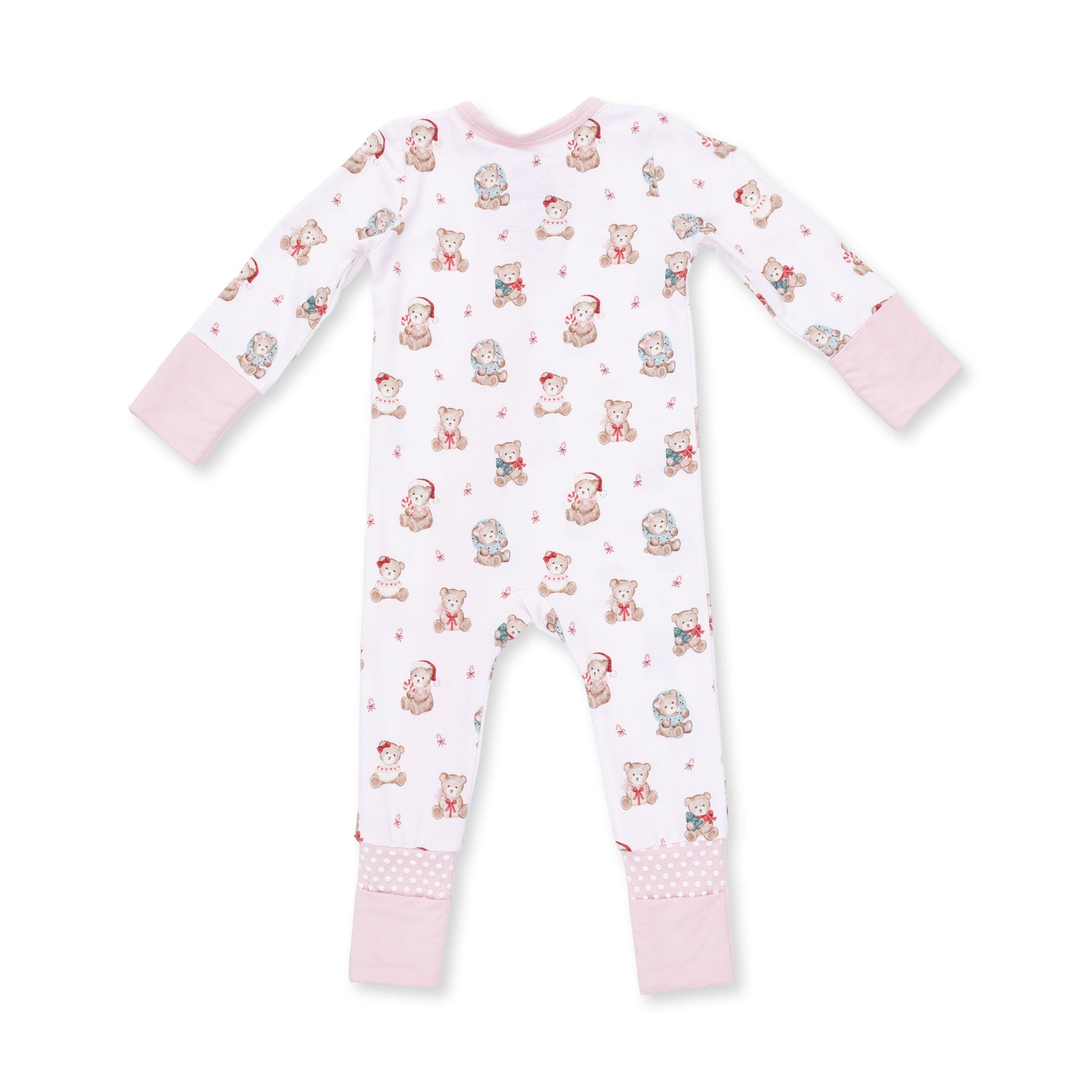 Christmas Teddy Bears Pink - Convertible Romper