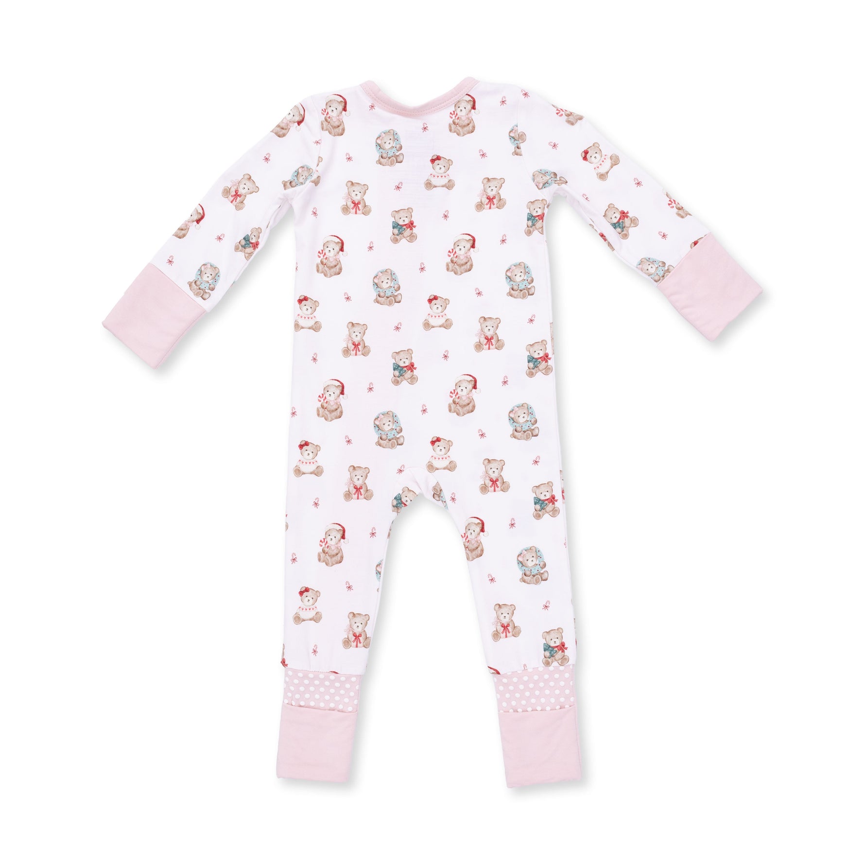 Christmas Teddy Bears Pink - Convertible Romper by Angel Dear