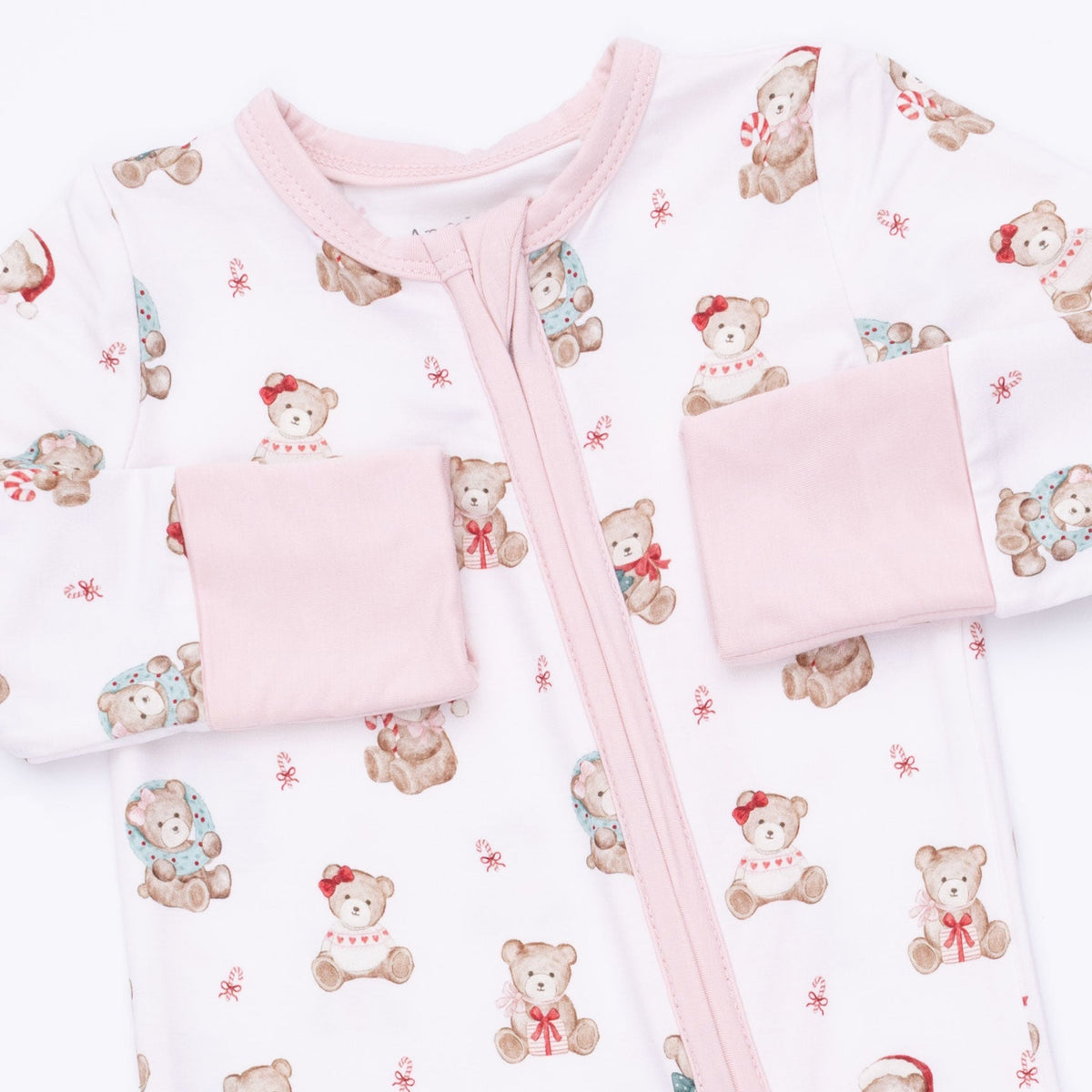 Christmas Teddy Bears Pink - Convertible Romper by Angel Dear