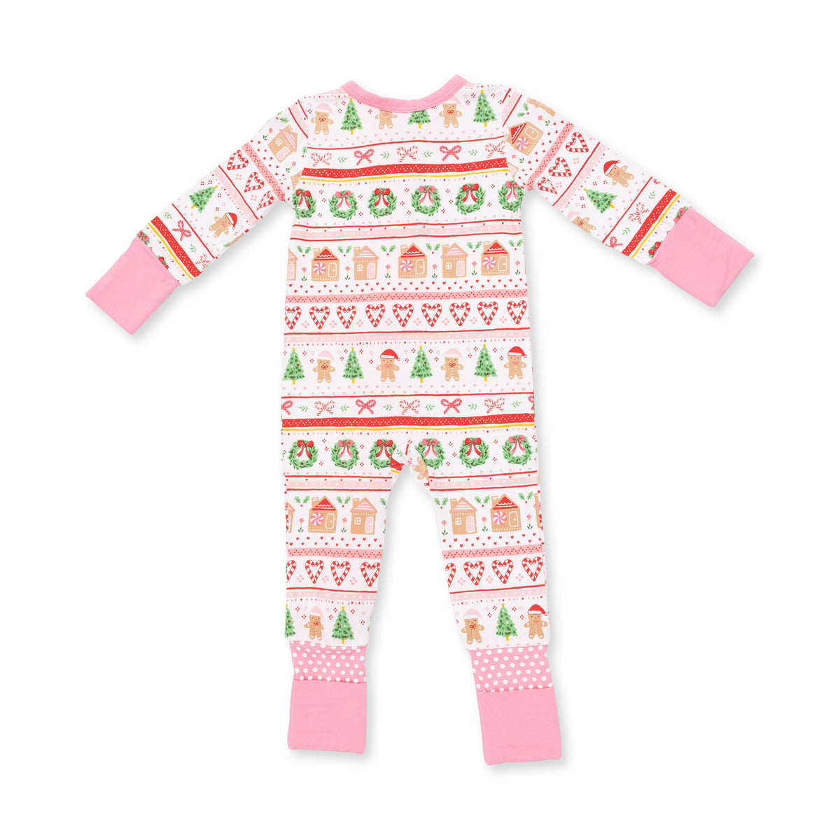 Gingerbread Fair Isle Pink - Convertible Romper by Angel Dear