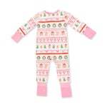 Gingerbread Fair Isle Pink - Convertible Romper by Angel Dear