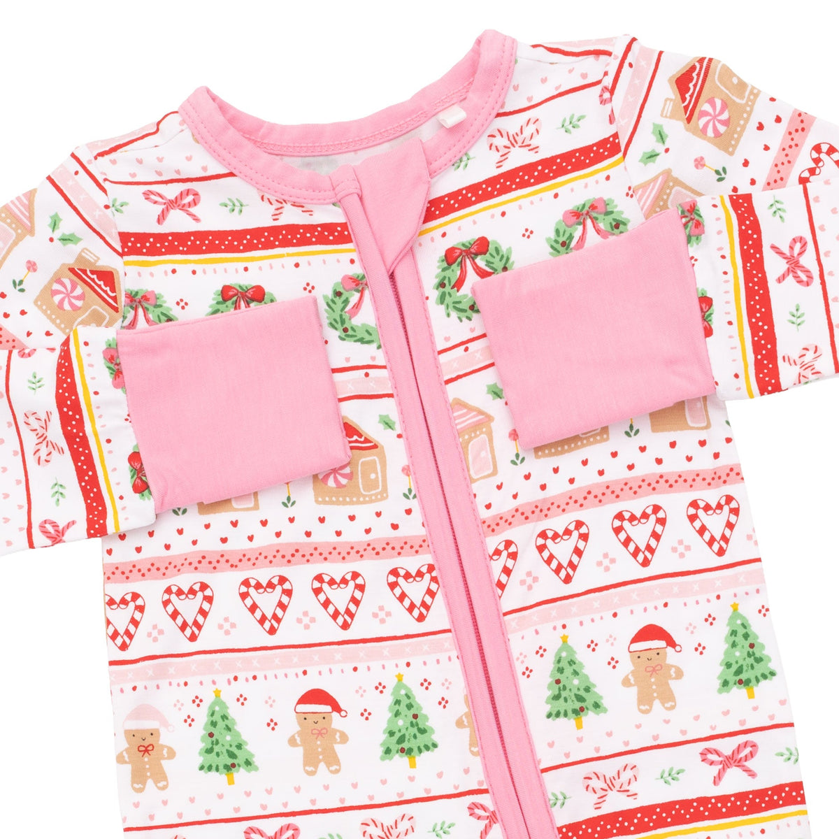 Gingerbread Fair Isle Pink - Convertible Romper by Angel Dear
