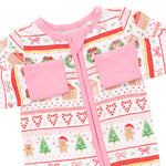 Gingerbread Fair Isle Pink - Convertible Romper by Angel Dear