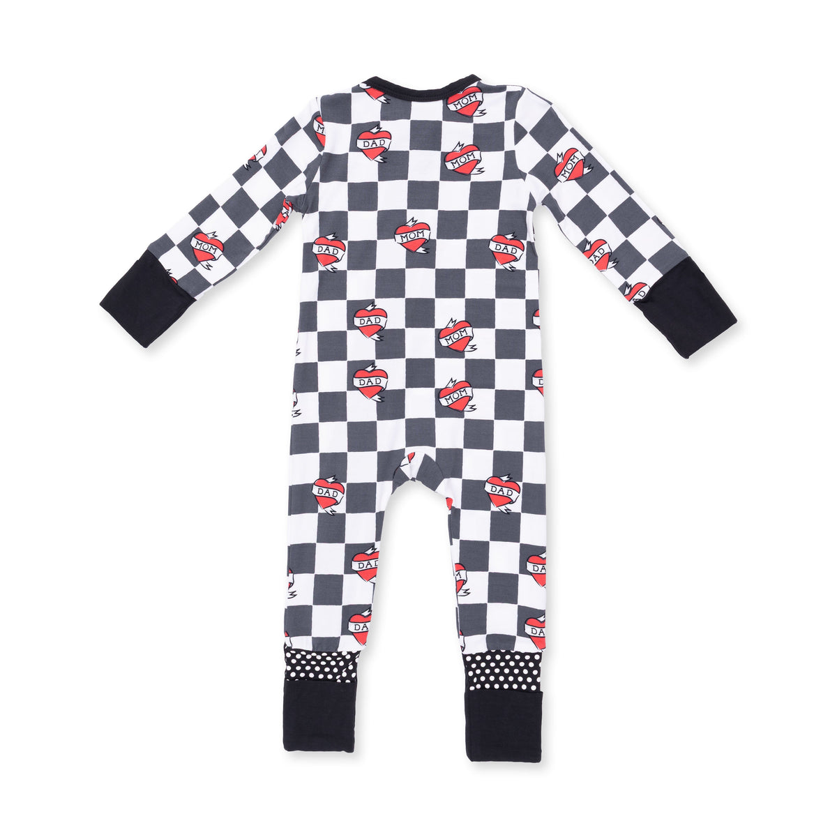 Heart Tattoo Check Black - Convertible Romper by Angel Dear