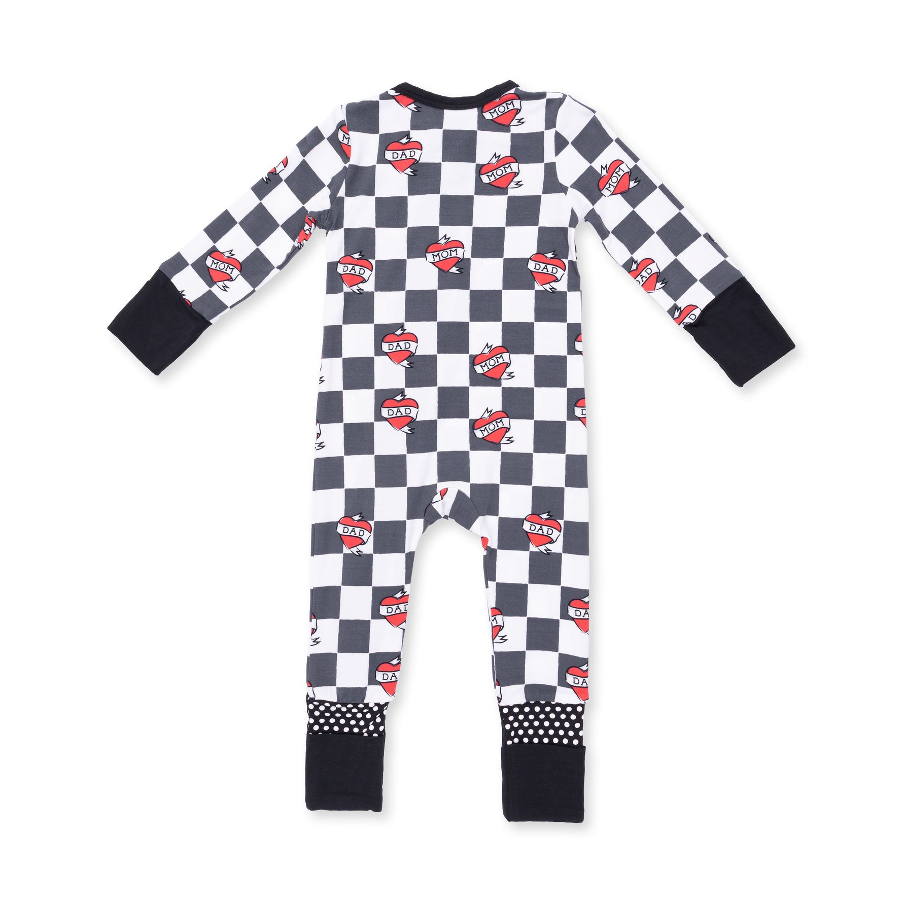 Heart Tattoo Check Black - Convertible Romper by Angel Dear