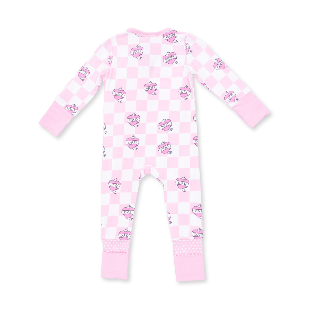 Heart Tattoo Check Pink - Convertible Romper by Angel Dear