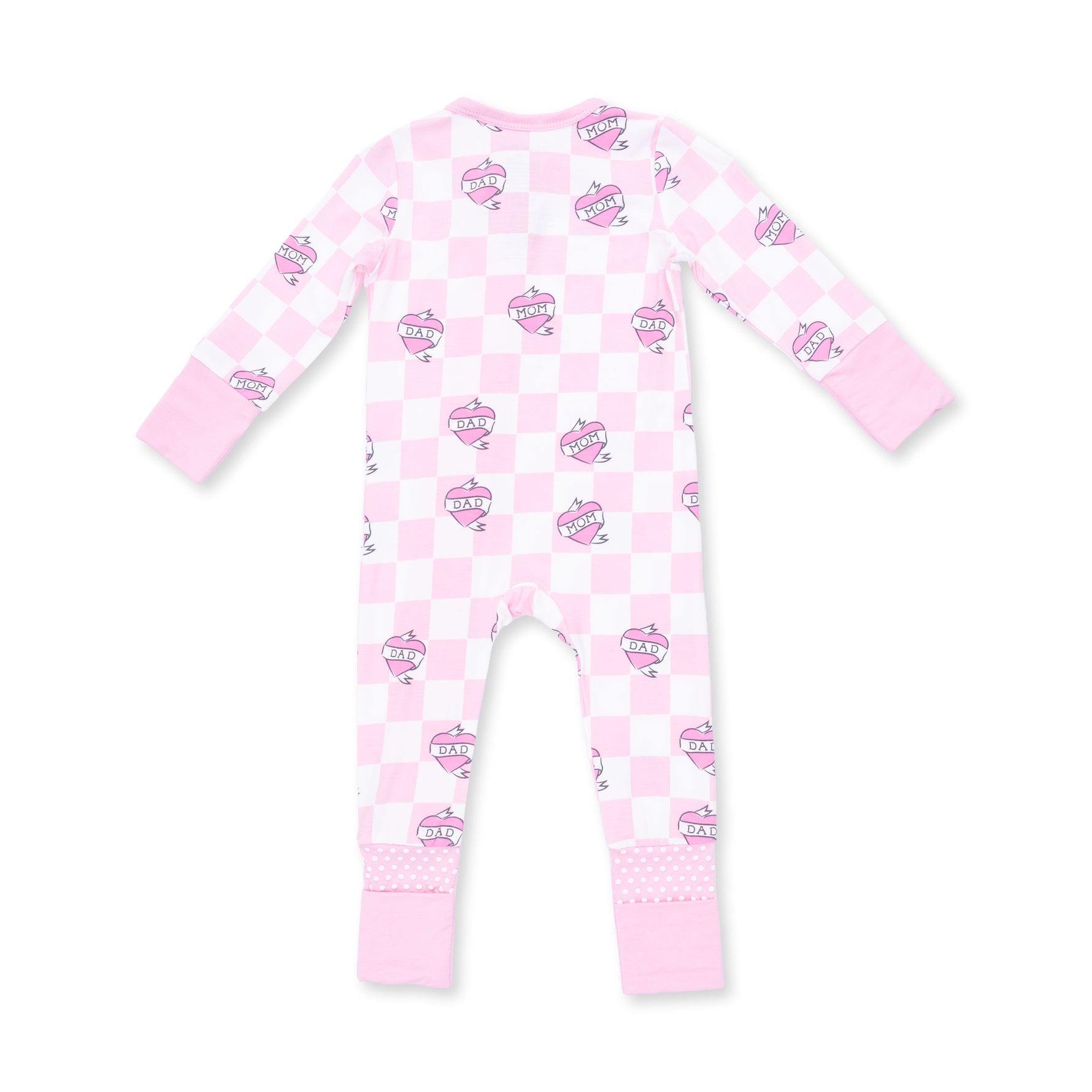 Heart Tattoo Check Pink - Convertible Romper by Angel Dear
